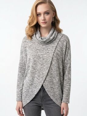 WONDERLAND by Orange | Gray Cowl Neck Sweater NEW Women’s Size Large